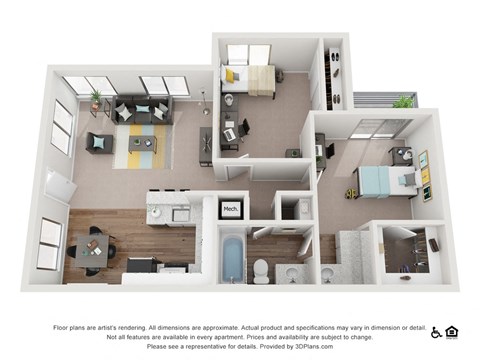 Two bedroom one bathroom